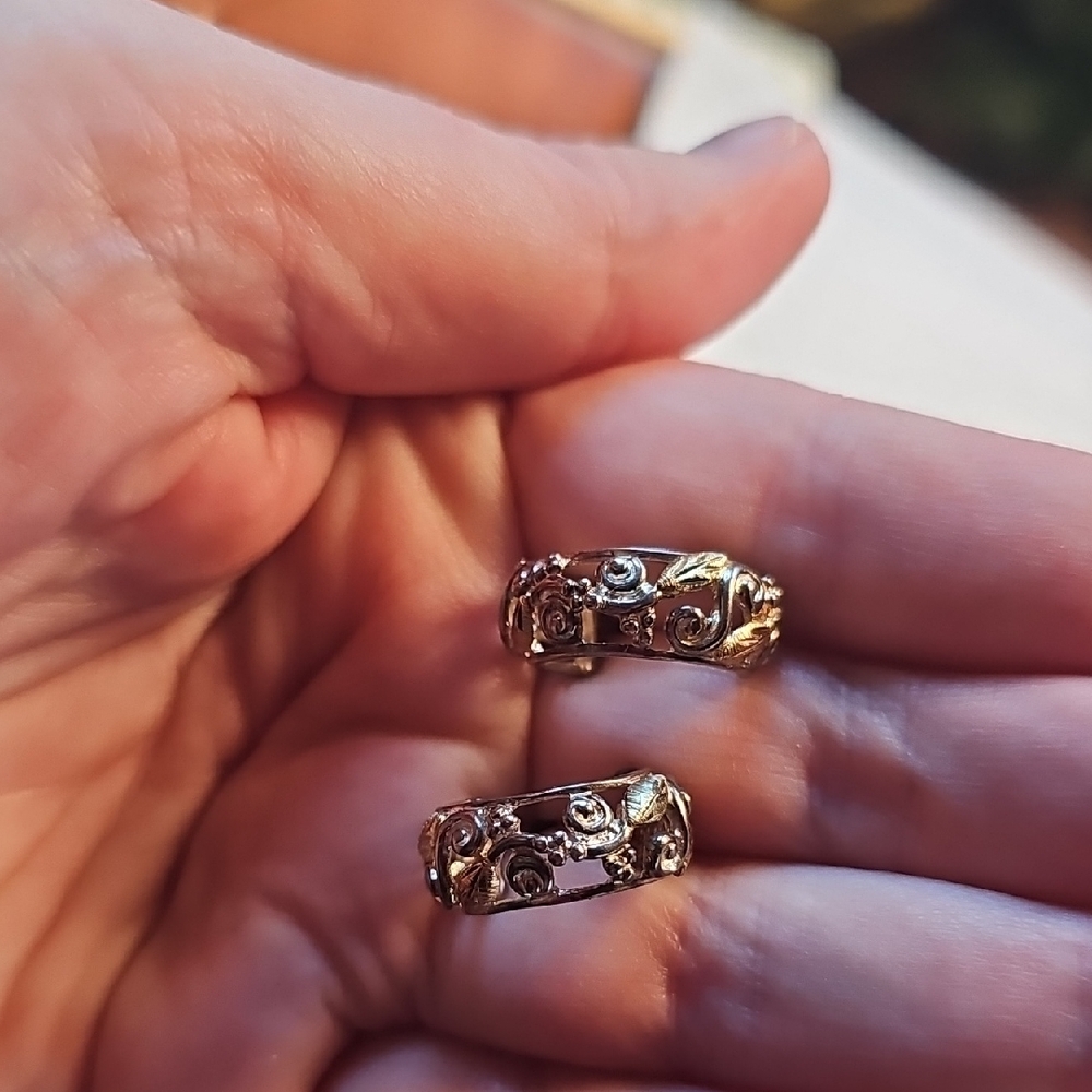 Landstrom Silver Hoops With 12k Gold Accents